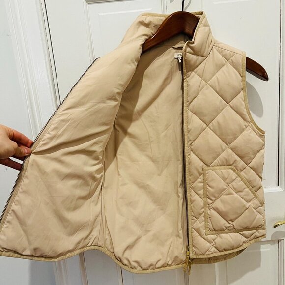 J.Crew Quilted Puffer Down Vest Beige size Small - Picture 6 of 16